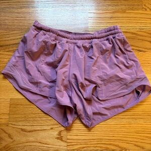 Lululemon mauve running shorts size 10